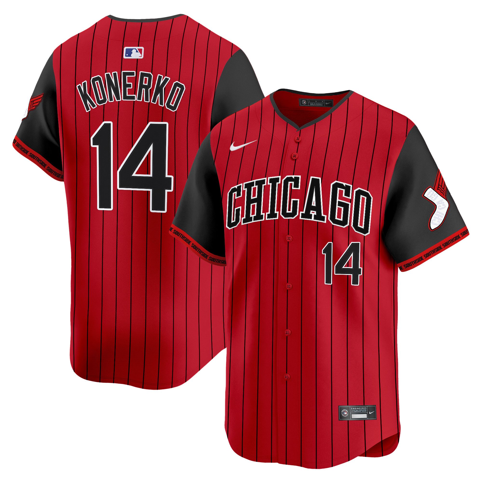 Men Chicago White Sox #14 Konerko Red Stripe Nike 2025 City Connect Vapor Premier Limited MLB Jersey->chicago white sox->MLB Jersey